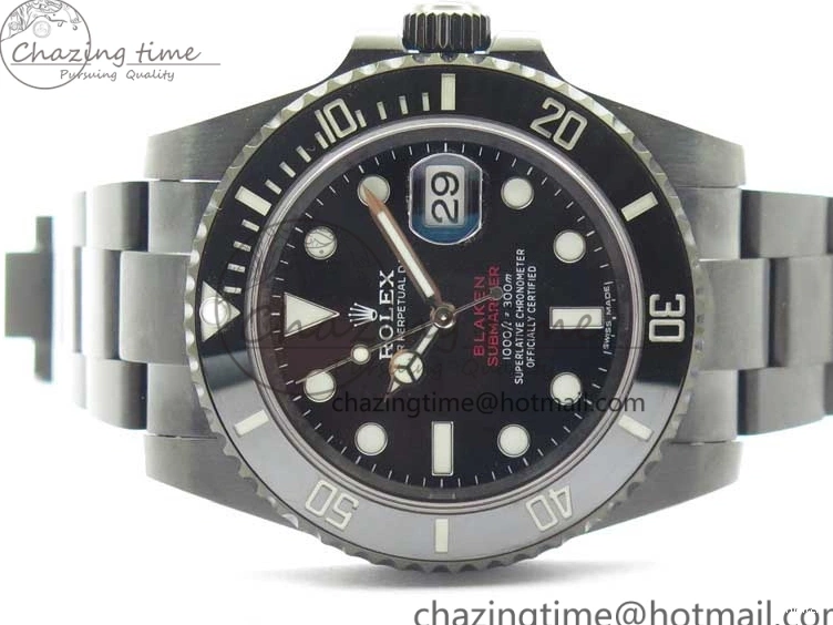 1:1 V6F Blaken Best 904L Date Submariner PVD Edition A2824 0322
